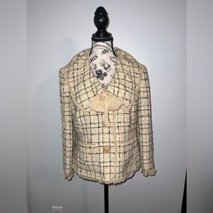 ELLEN TRACY Multi-Colored Cotton Blend Bouclé Jacket/ Blazer ~Size 10